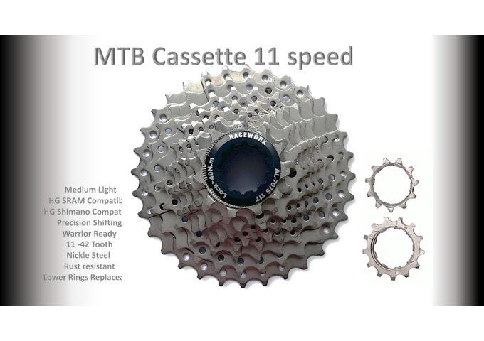 11s 11-42t Cassette Clusters Silver - HG - (For Recreational Use)